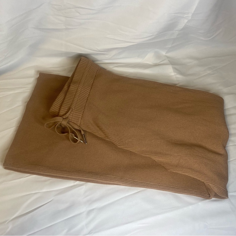 Reiss Camel Ribbed Knit Trousers - Picture 3 of 9